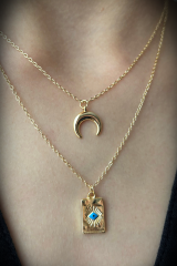 Gold - 2li Hilal Ay Kolye