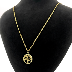 Gold Zincirli Hayat Ağacı Kolye