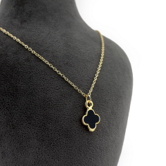 Minimal Siyah Cleff  Yonca Kolye