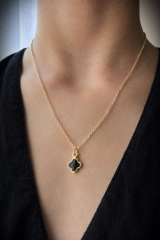 Minimal Siyah Cleff  Yonca Kolye