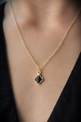 Minimal Siyah Cleff  Yonca Kolye