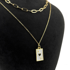 Gold İskambil As Kolye