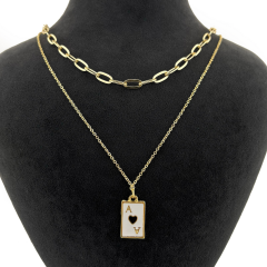 Gold İskambil As Kolye