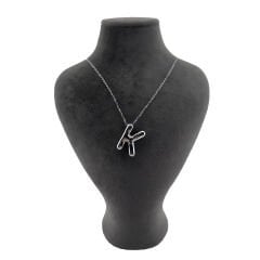 Gümüş Renk Balon K Harf Kolye