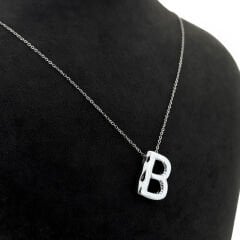 Gümüş Renk Balon B Harf Kolye