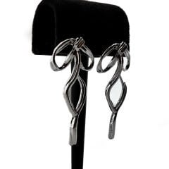 Gümüş-Kurdele Desen Küpe