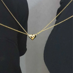 Unisex İki Adet Açılır Kalp Mıknatıslı Sevgili Kolyesi