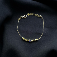 Gold Nazar Boncuklu Zincir Bileklik