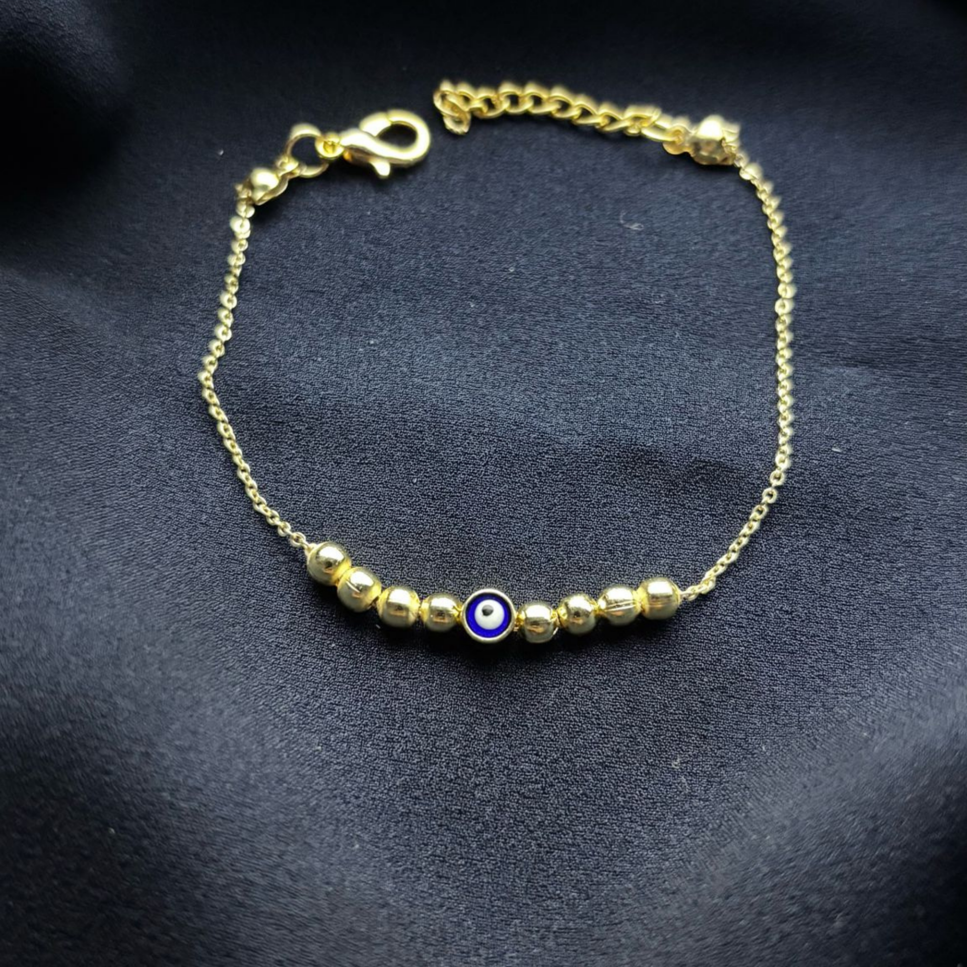 Gold Nazar Boncuklu Zincir Bileklik