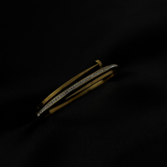 Gold-Zirkon Taşlı Kelepçe Bileklik