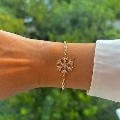 Gold Kar Tanesi Taşlı Bileklik
