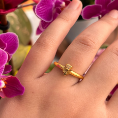 Gold-Melek Desenli Ayarlanabilir Yüzük