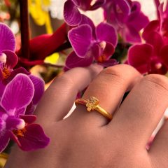 Gold-Melek Desenli Ayarlanabilir Yüzük