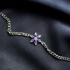 Gümüş-Arpa Zincir Lotus Çiçek Bileklik