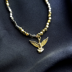 Gold - Gümüş Küp Bohem Anka Kuşu Kolye