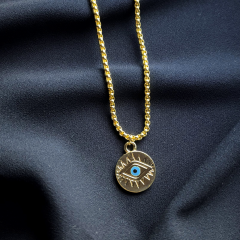 Gold Örme Zincir Göz Kolye
