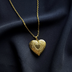 Gold-Kalp Kapaklı Resim Koyulabilen Kolye