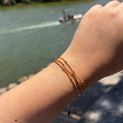 Gold-3 lü Toplu Yılan Zincir Bileklik