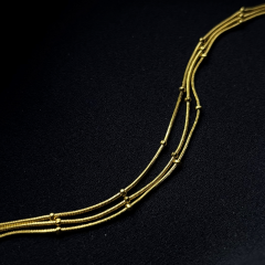 Gold-3 lü Toplu Yılan Zincir Bileklik