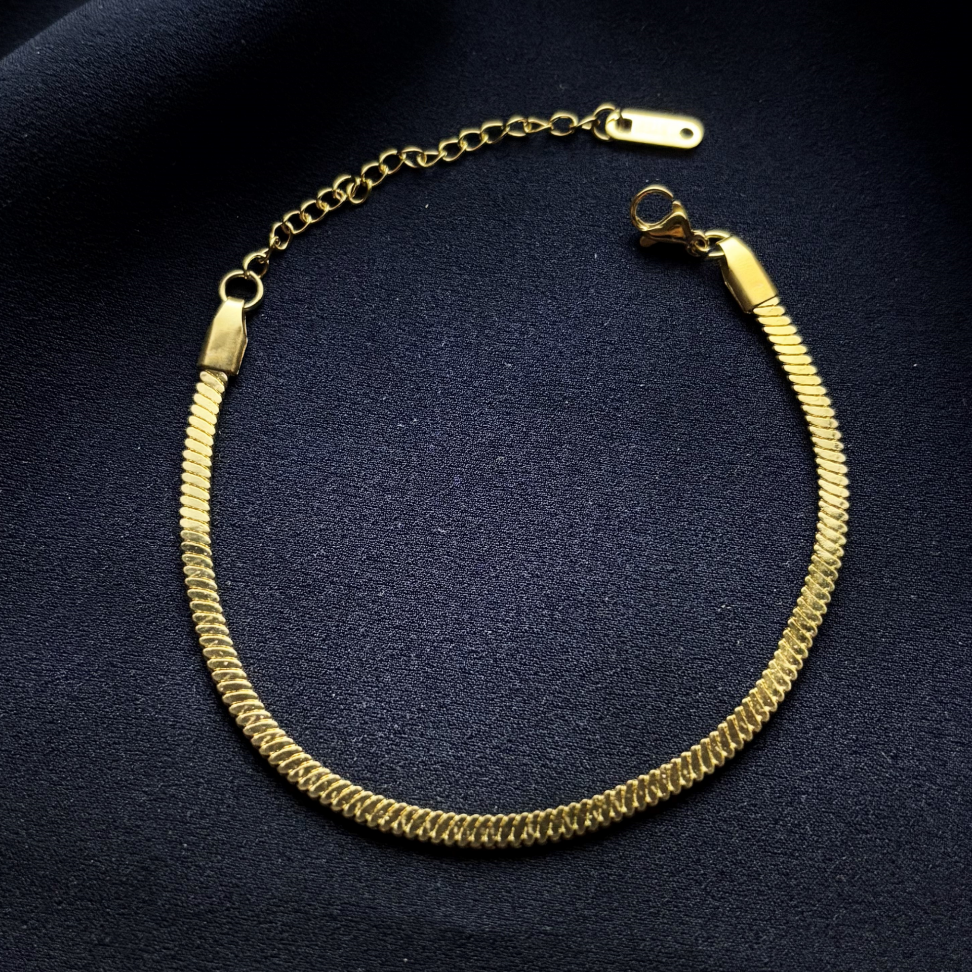 Çelik Gold Pullu İtalyan Bileklik