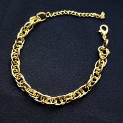 Gold-Halka Geçmeli Zincir Bileklik