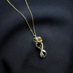 Gold-Birbirine Sarılan Çift Kolye