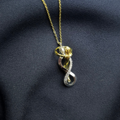 Gold-Birbirine Sarılan Çift Kolye