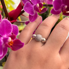 Gümüş-Yuvarlak Taş Yüzük