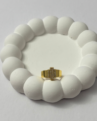 Gold-Geometrik Taşlı Yüzük