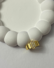 Gold-Geometrik Taşlı Yüzük