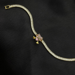 Gold-Kalpli Pembe Fiyonk Bileklik