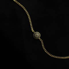 Gold-Zirkon Taşlı Nazar Boncuk Bileklik