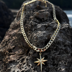Gold - Vip Kalın Zincir Kuzey Yıldızı Kolye