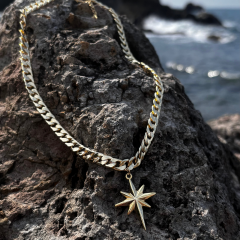 Gold - Vip Kalın Zincir Kuzey Yıldızı Kolye