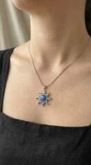 Mineli Zirkon Taşlı Güneş Kolye