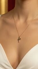 Yılbaşı  Baston Şeker Figürlü Sallantılı Çelik Kolye