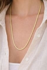 Xuping 14K Altın Kaplama Kalın İtalyan Kolye 60cm