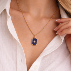 Mineli Kutup Yıldızı Kolye (50cm) Zincir Uzunlukta