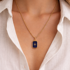 Mineli Kutup Yıldızı Kolye (50cm) Zincir Uzunlukta